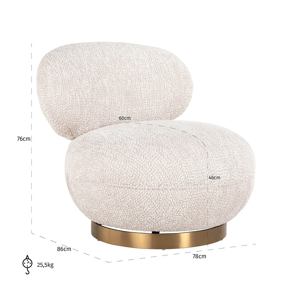 Jace swivel chair lovely cream