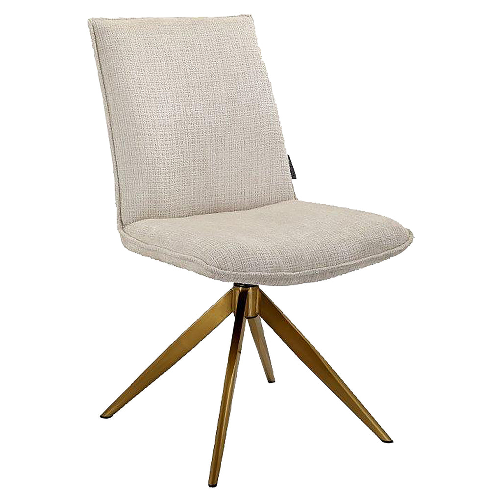 Fauteuil pivotant Dakota en chenille beige