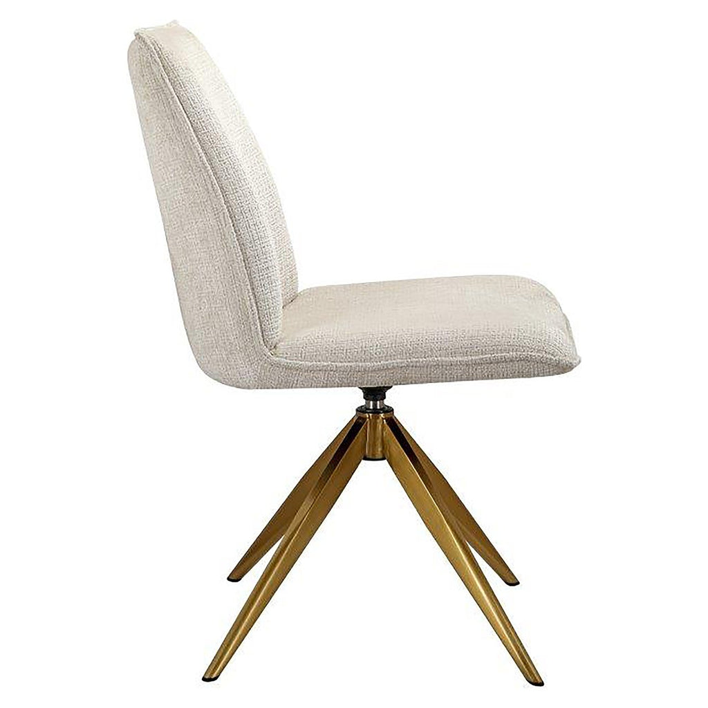 Fauteuil pivotant Dakota en chenille beige