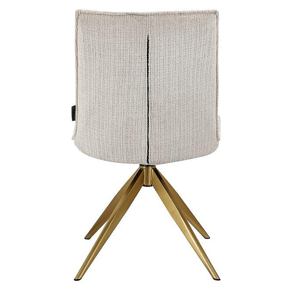 Fauteuil pivotant Dakota en chenille beige