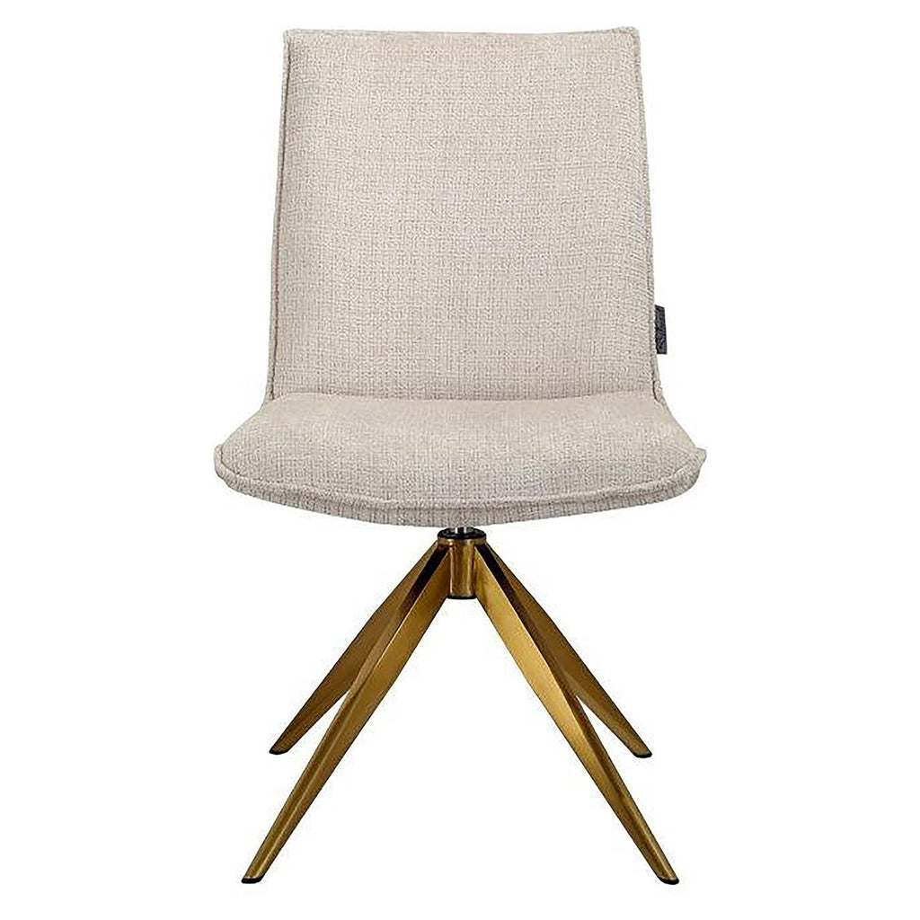 Fauteuil pivotant Dakota en chenille beige