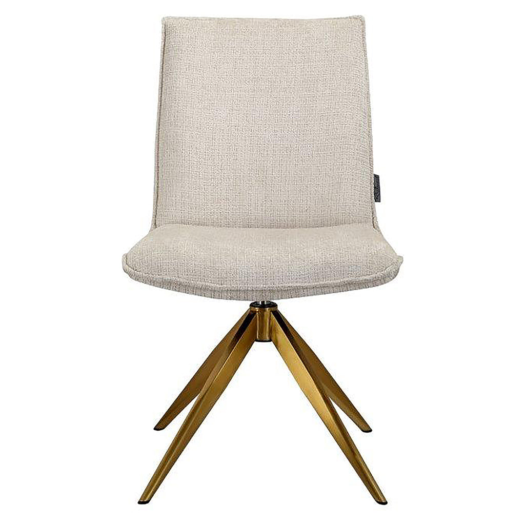 Fauteuil pivotant Dakota en chenille beige