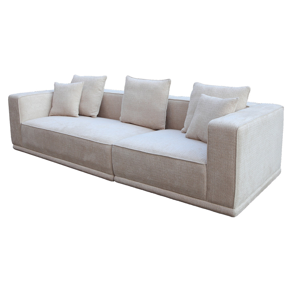 Sofa Lusso 3 places beige chenille