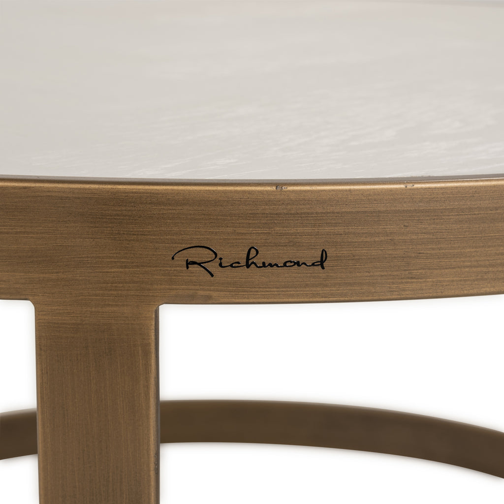 Salontisch Whitebone Messing Set von 2
