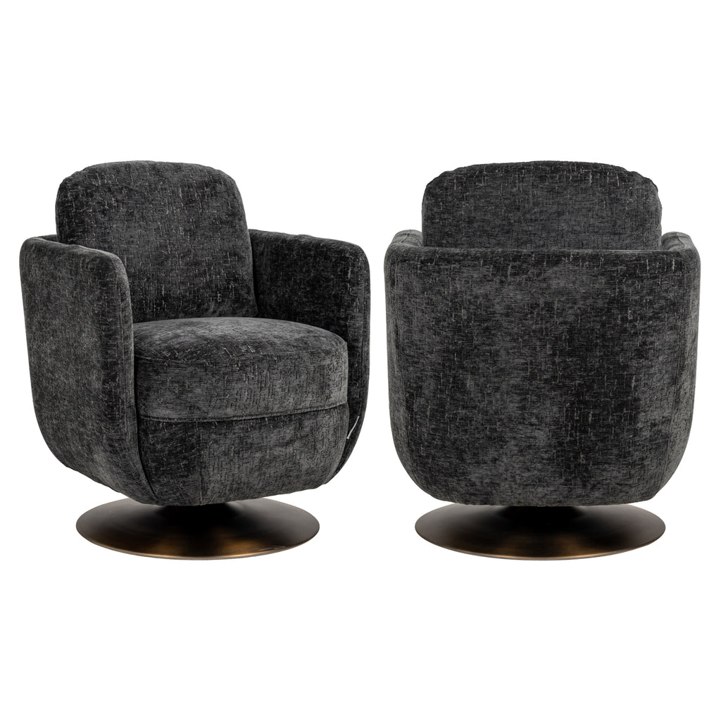 Turner graphite island swivel armchair