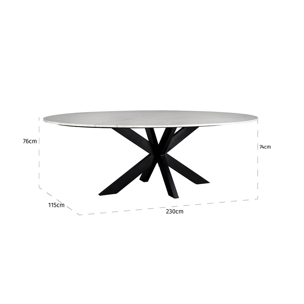 Eettafel Lexington oval 230