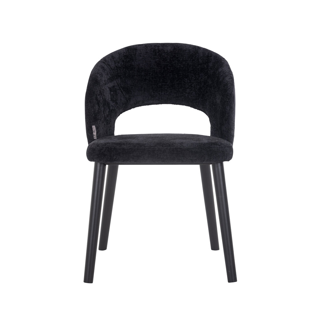 Chaise Savoy en chenille noire
