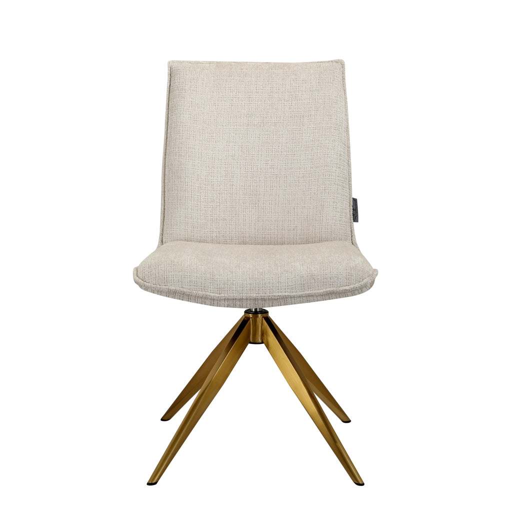 Fauteuil pivotant Dakota en chenille beige