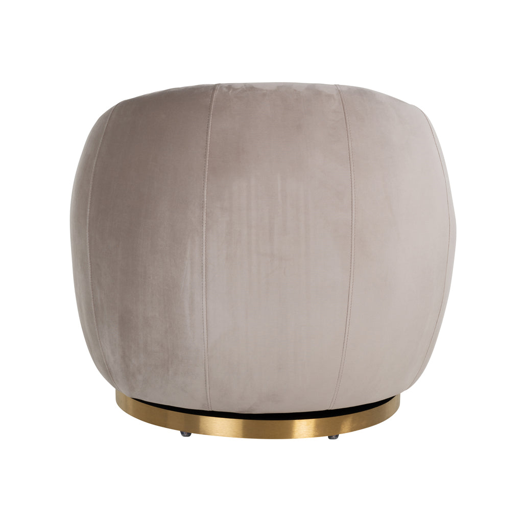 Draaifauteuil Jago velours kaki / or brossé