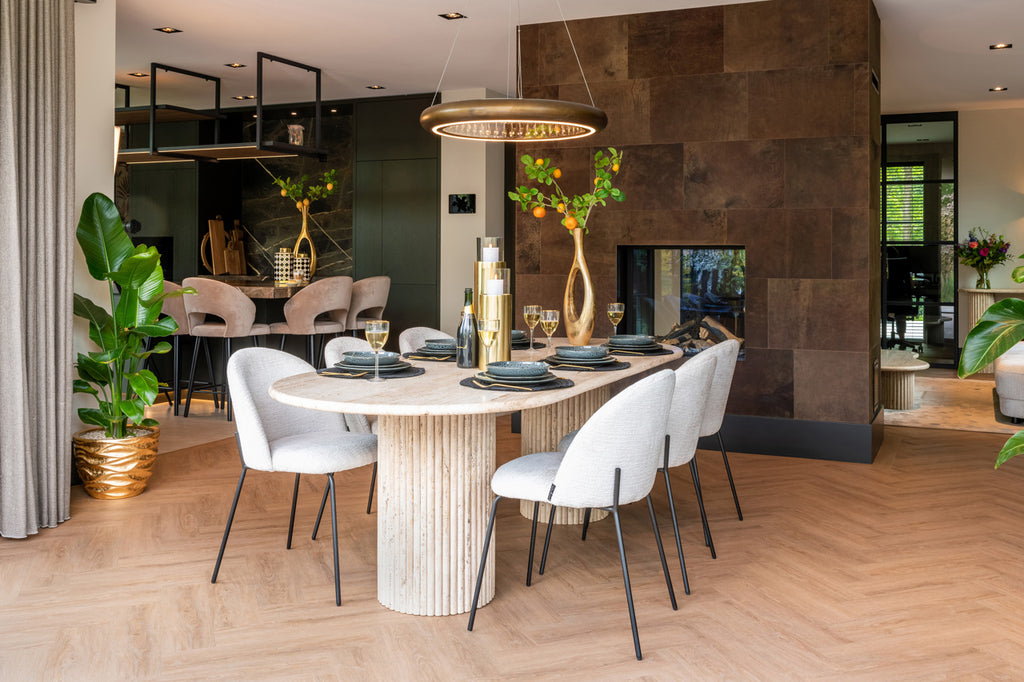 Tabouret Savoy en velours kaki
