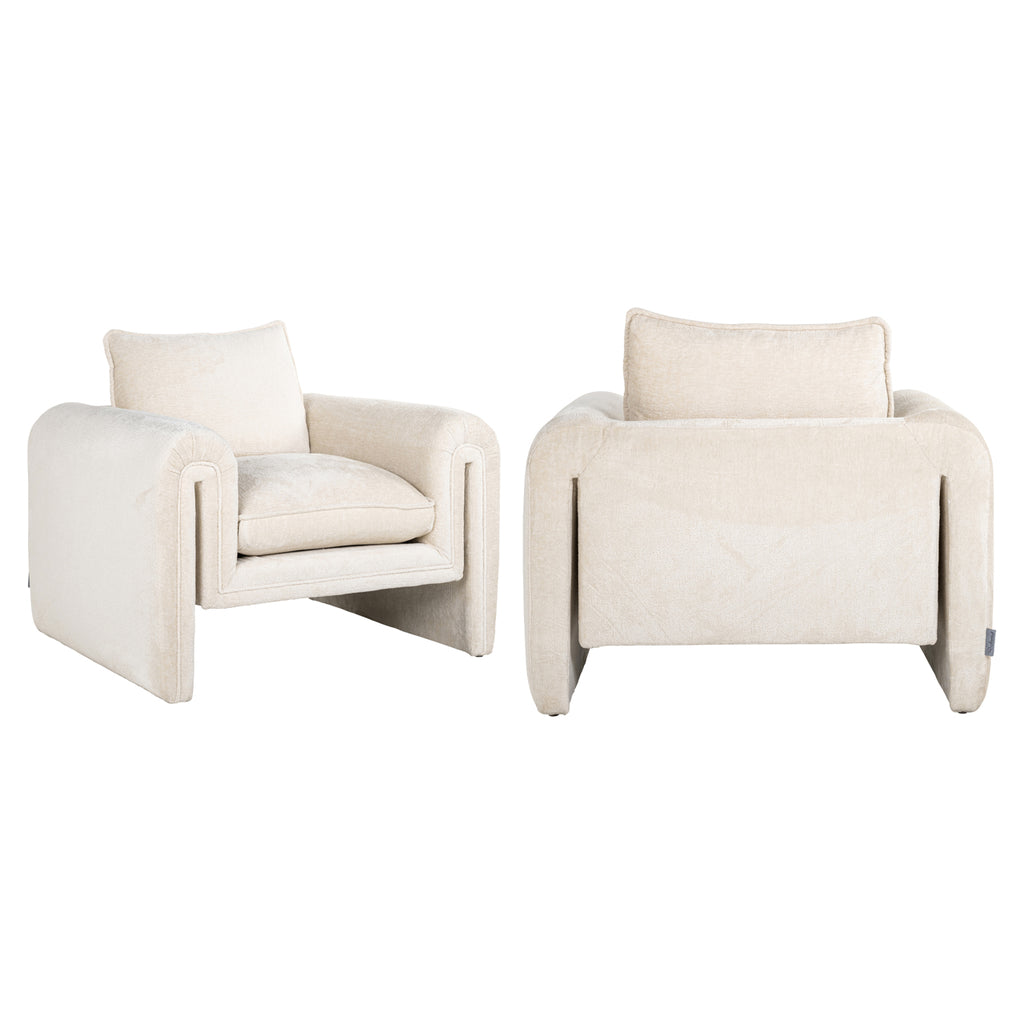 Fauteuil Sandro white chenille