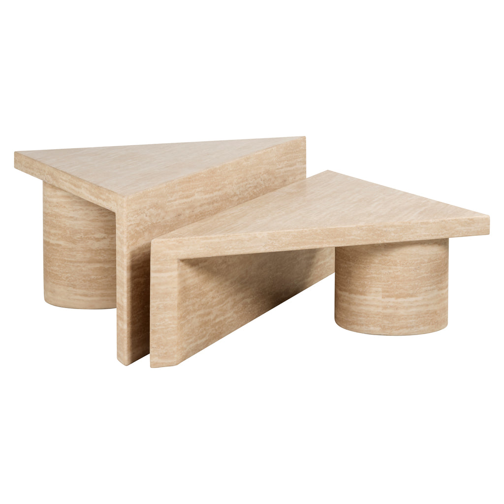 Salontischset Fictus Travertin Faux