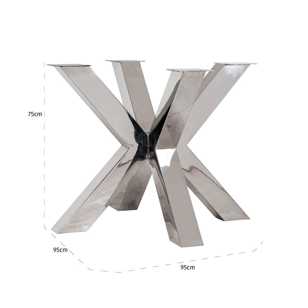 Esstischbein X-Bein Bodhi Silber