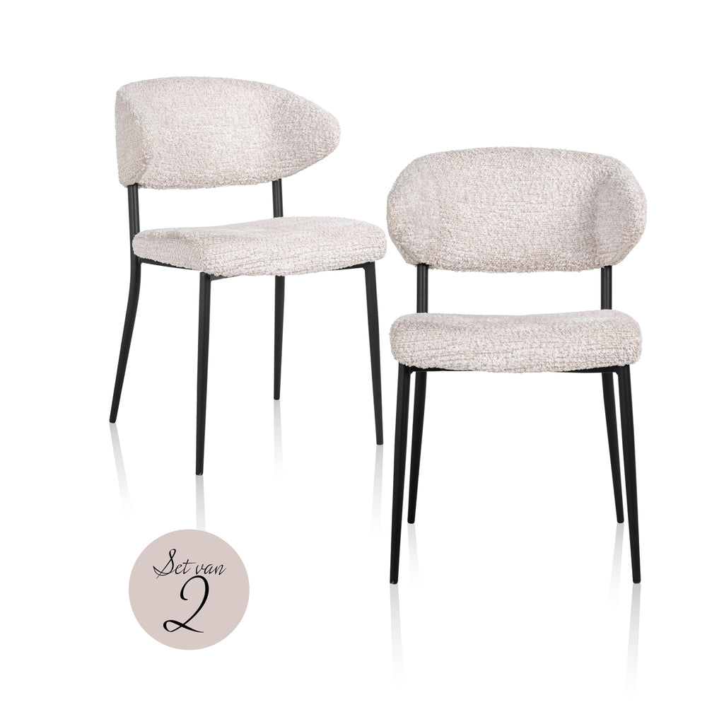 Chaise Bea (ensemble de 2) Crème Lovely