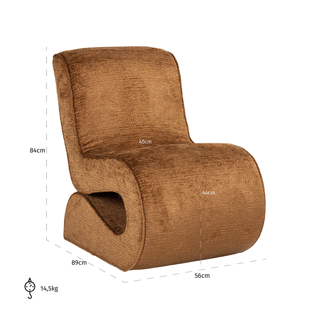 Fauteuil Frankie cognac fusion