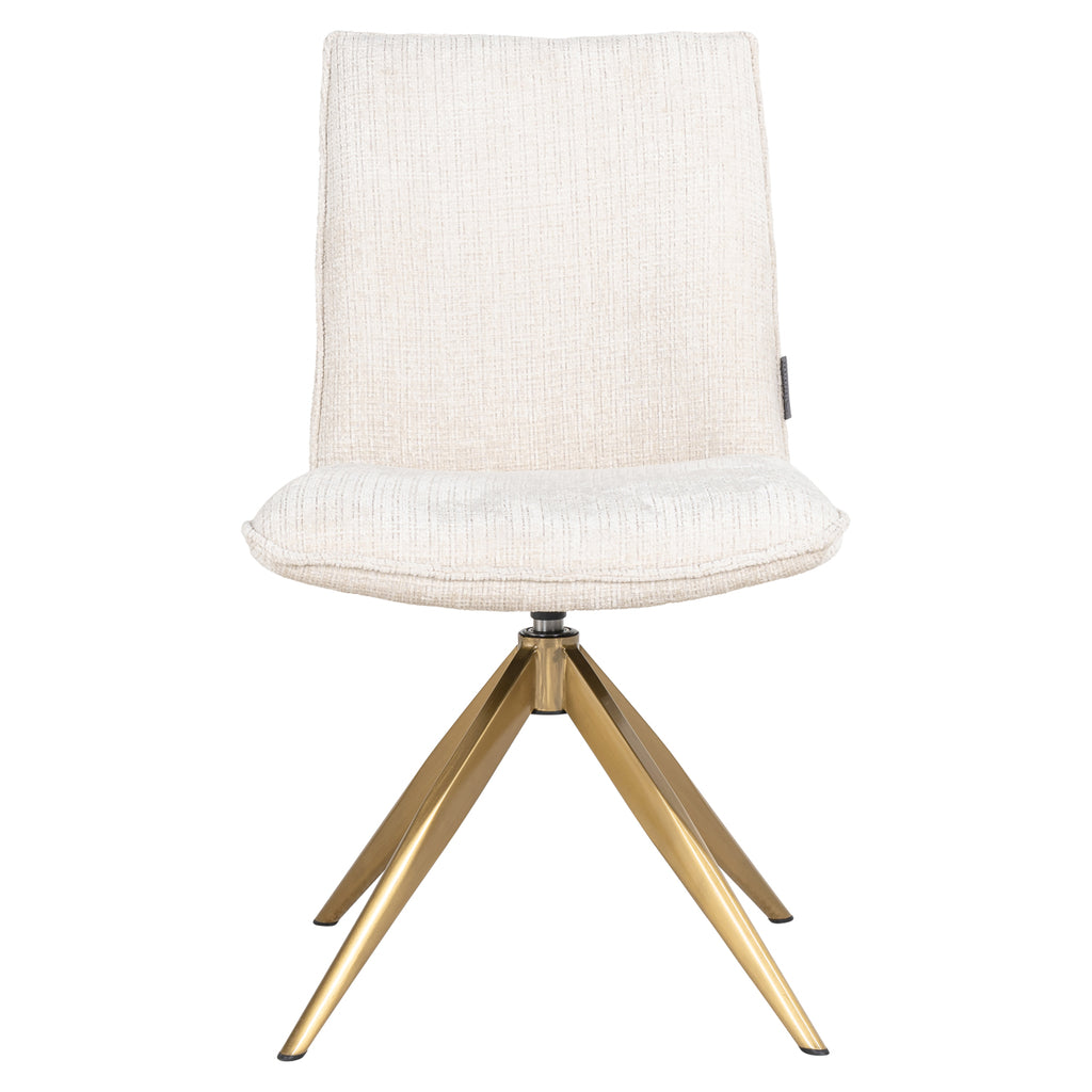 Fauteuil pivotant Dakota en chenille beige