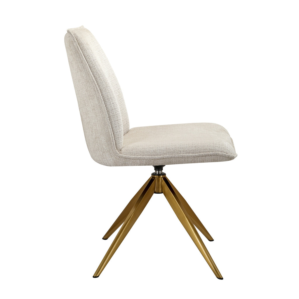 Fauteuil pivotant Dakota en chenille beige