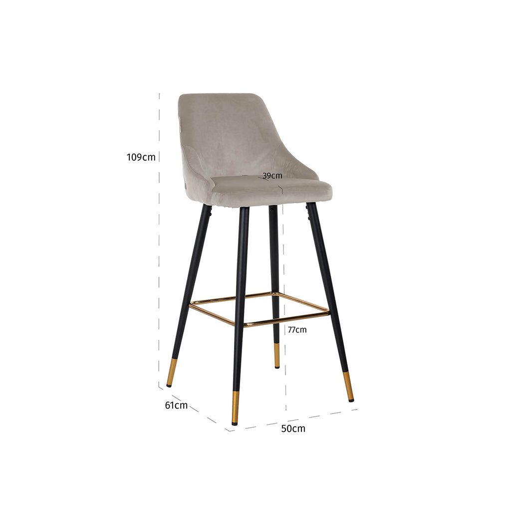 Barstuhl Imani khaki Samt