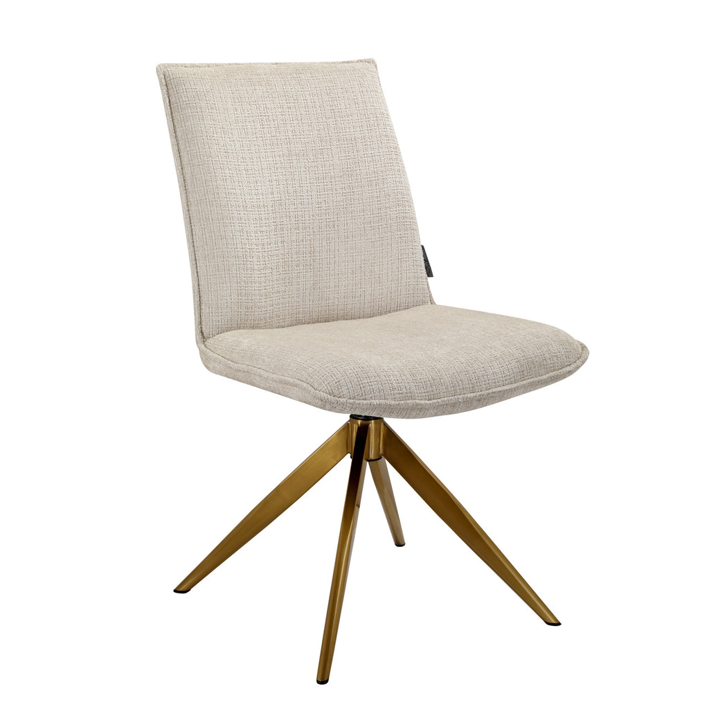 Fauteuil pivotant Dakota en chenille beige