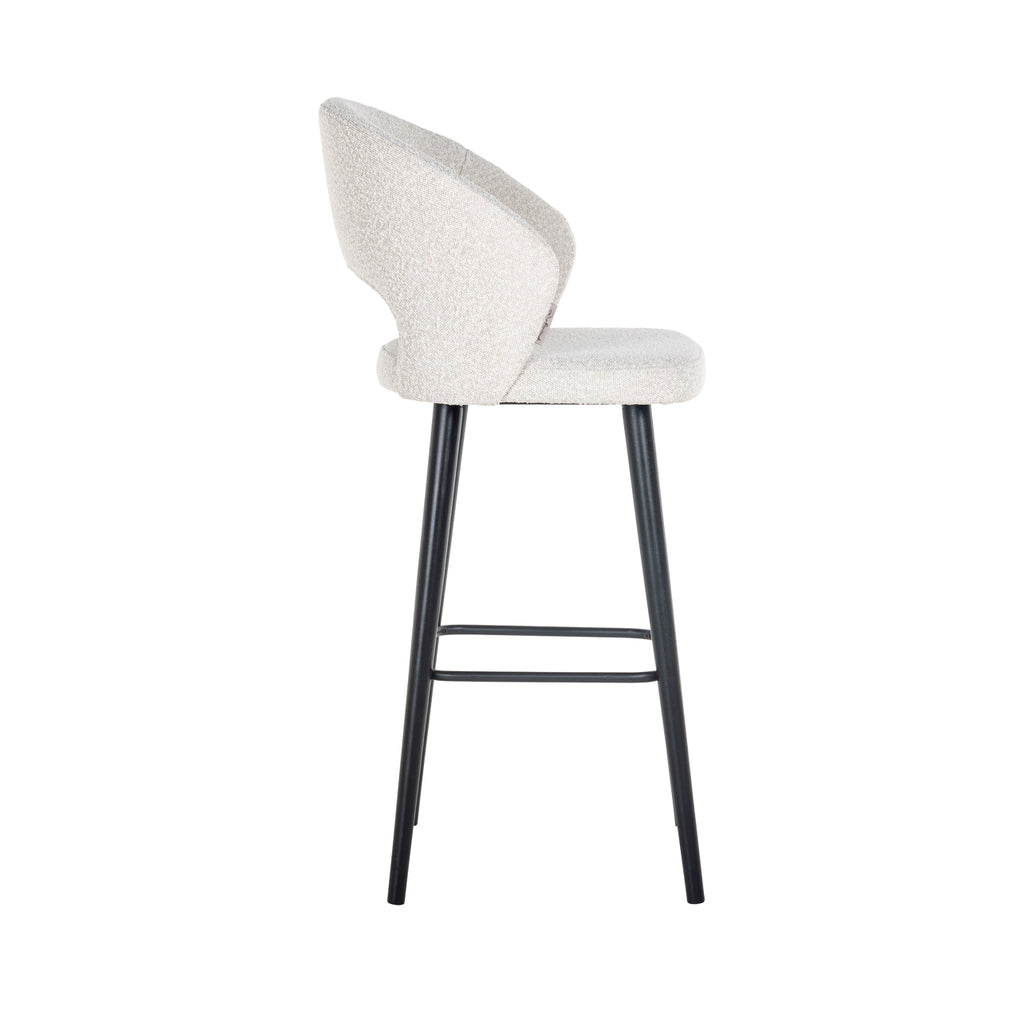 Savoy white bouclé bar stool