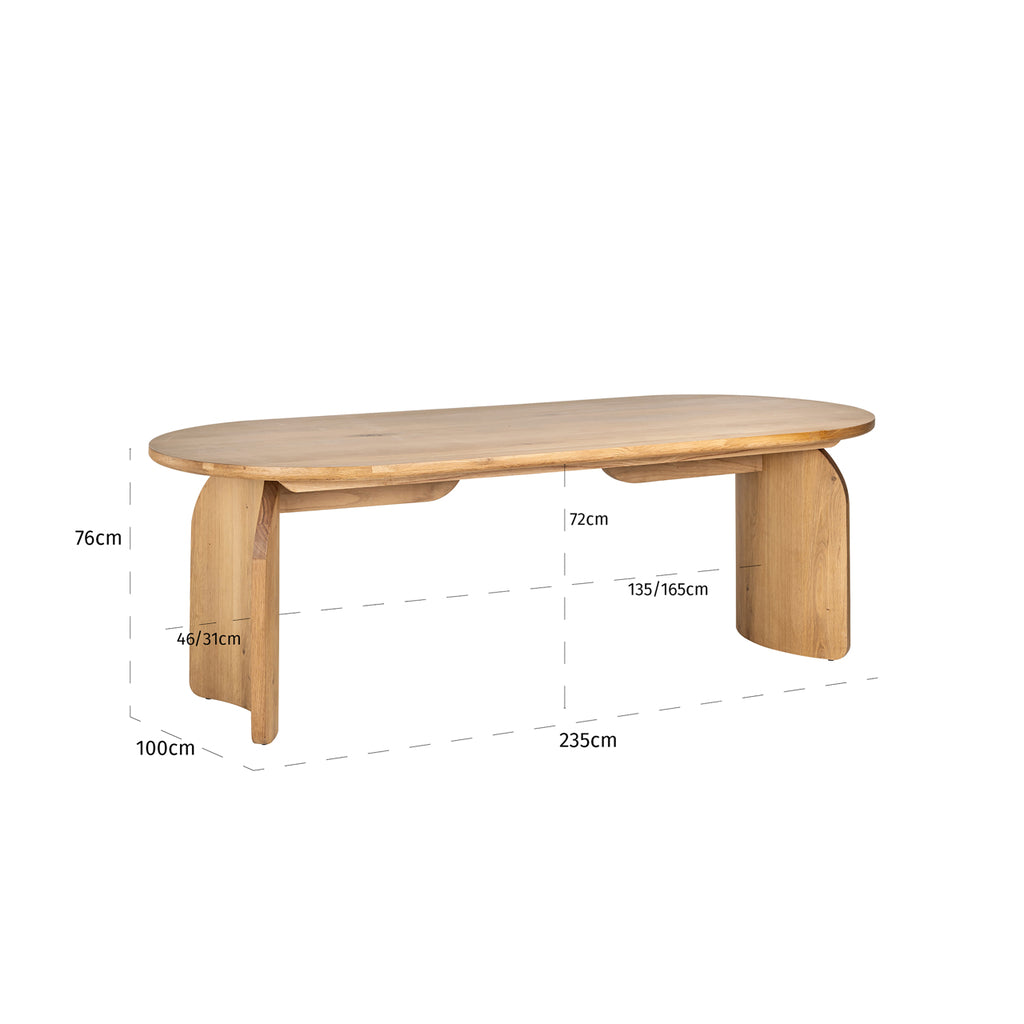 Fairmont natural dining table 235