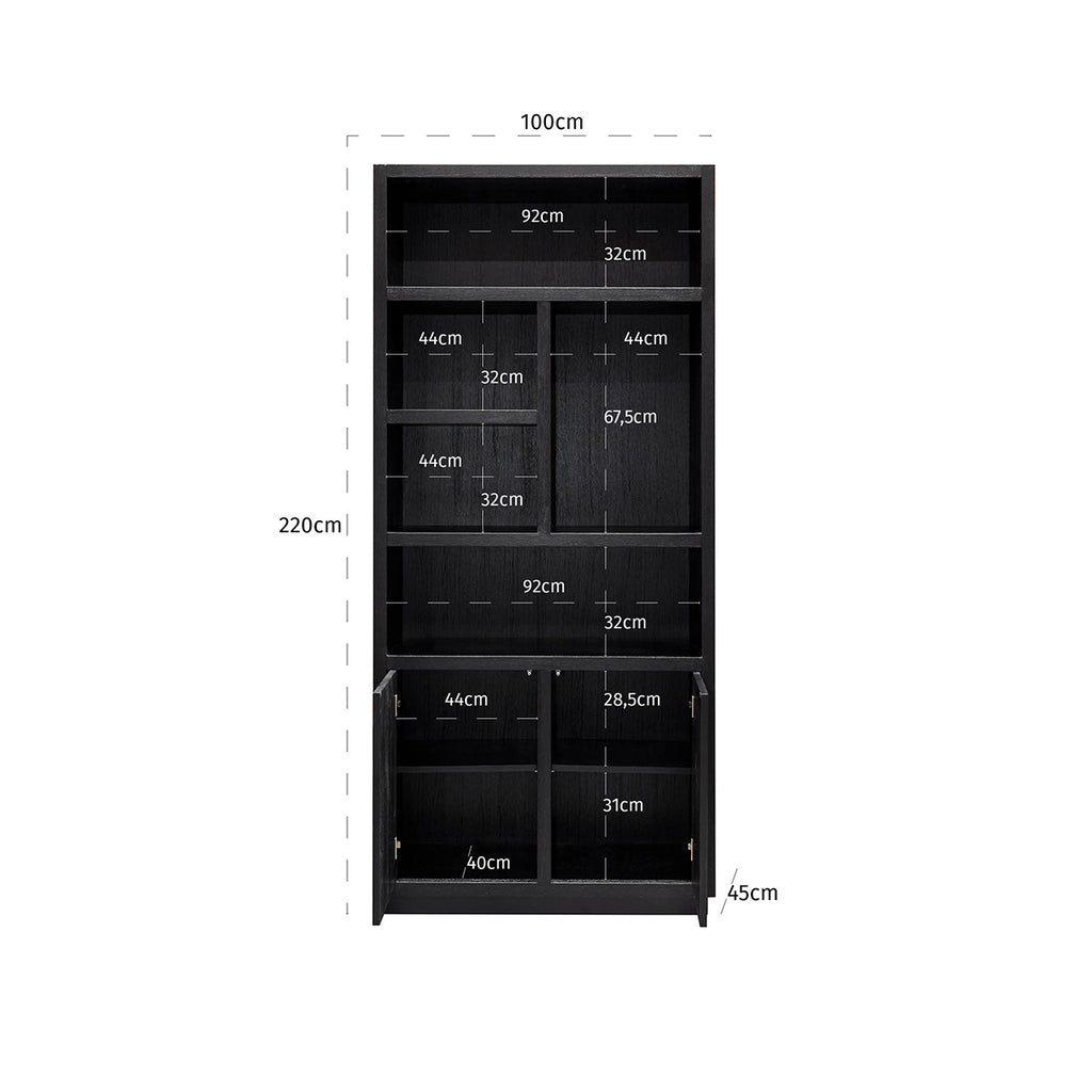 Oakura Bookcase 2-doors