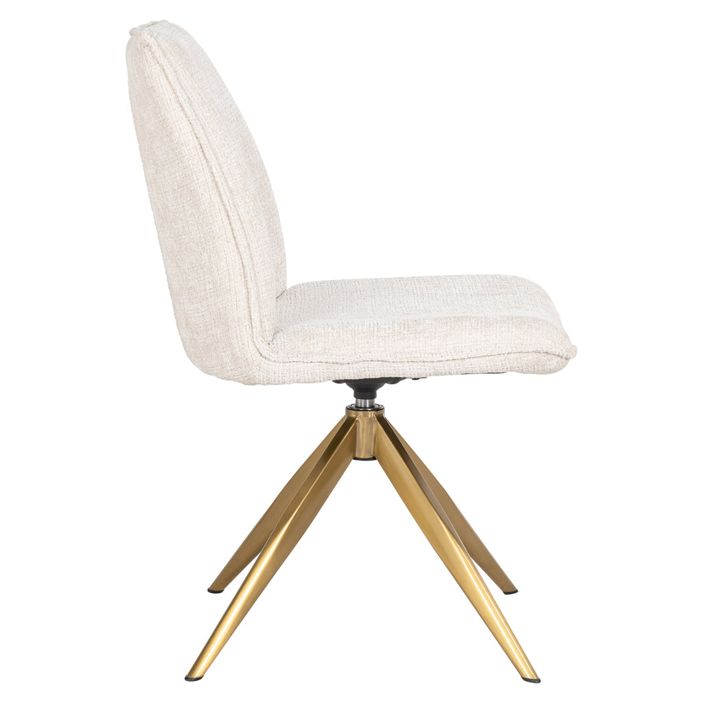 Fauteuil pivotant Dakota en chenille beige