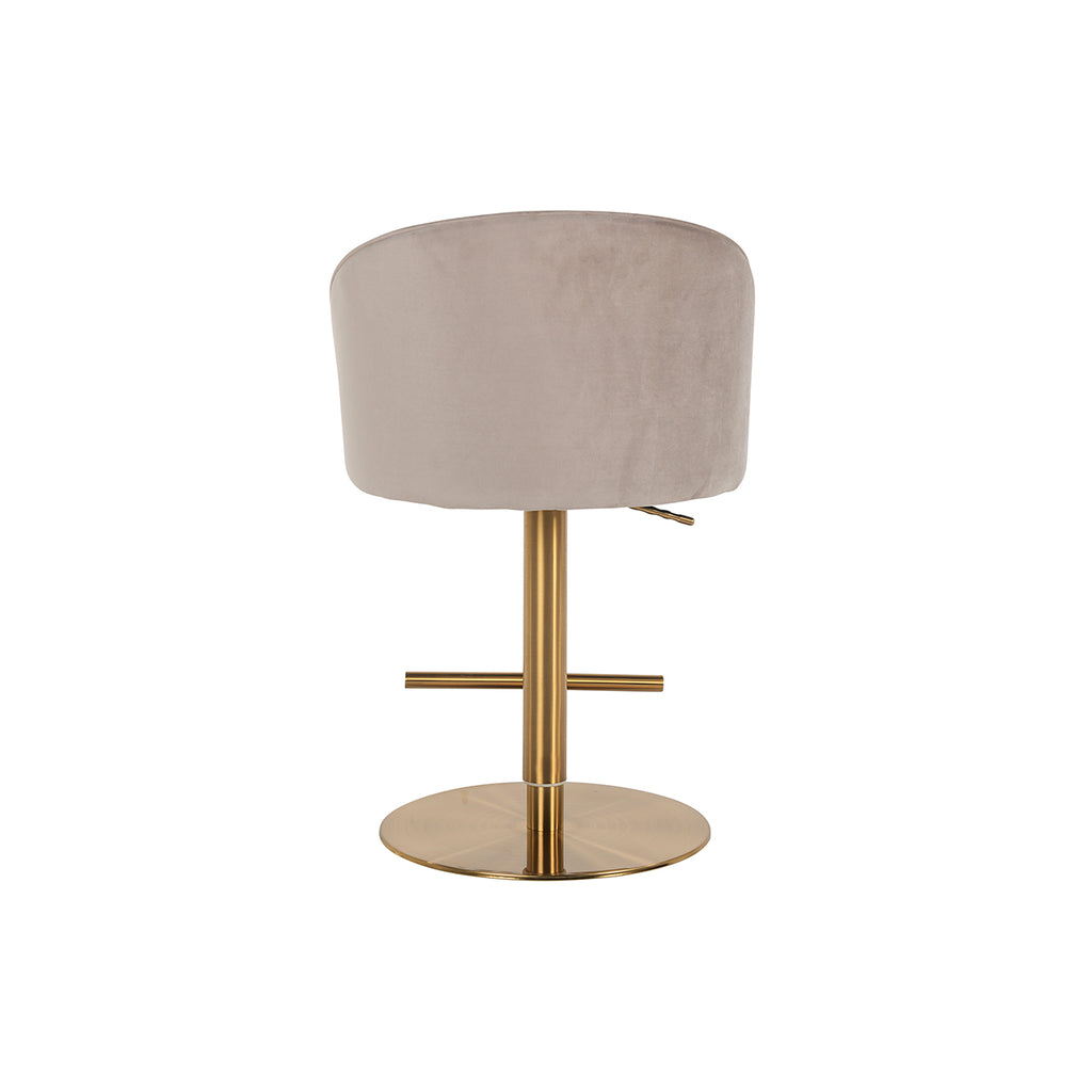 Chaise de bar Zabi pivotante velours kaki (Quartz Kaki 903)