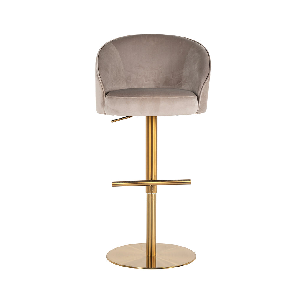 Chaise de bar Zabi pivotante velours kaki (Quartz Kaki 903)