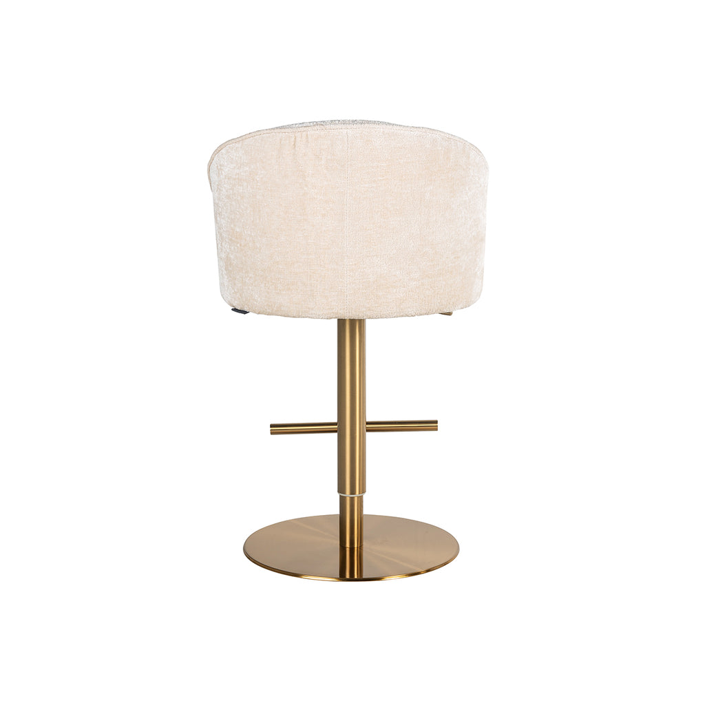 Bar chair Zabi swivel white chenille (Bergen 900 white chenille)