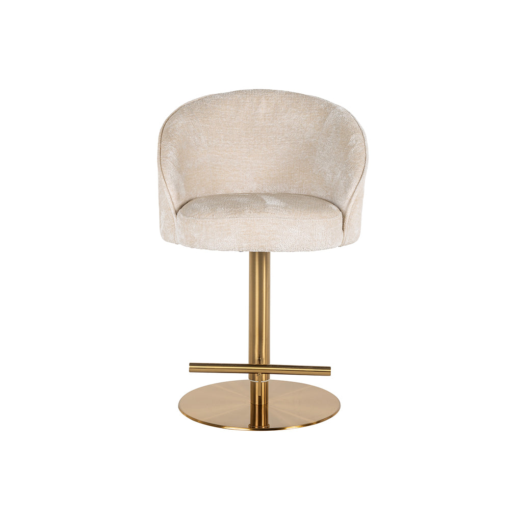 Bar chair Zabi swivel white chenille (Bergen 900 white chenille)