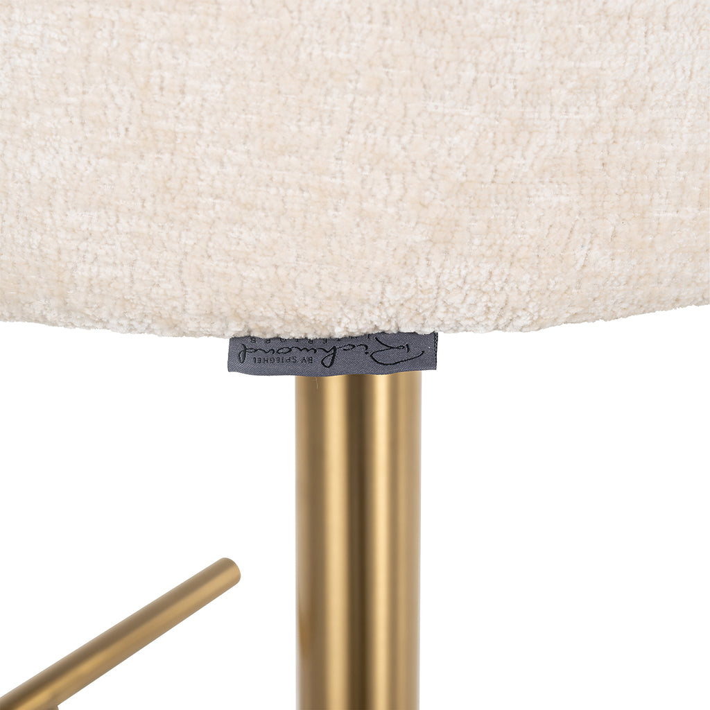Bar chair Zabi swivel white chenille (Bergen 900 white chenille)