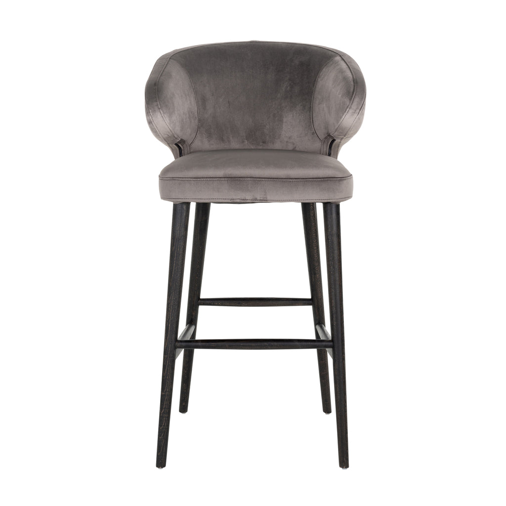 Indigo stone velvet bar stool