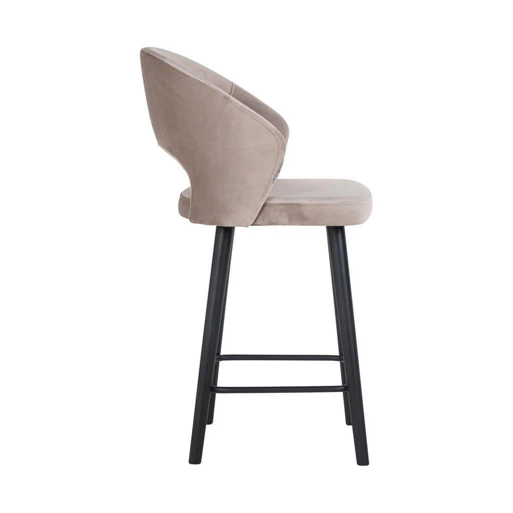 Tabouret Savoy en velours kaki