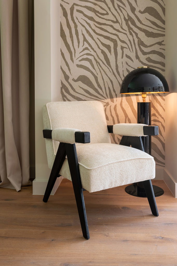 Fauteuil Cooper white chenille