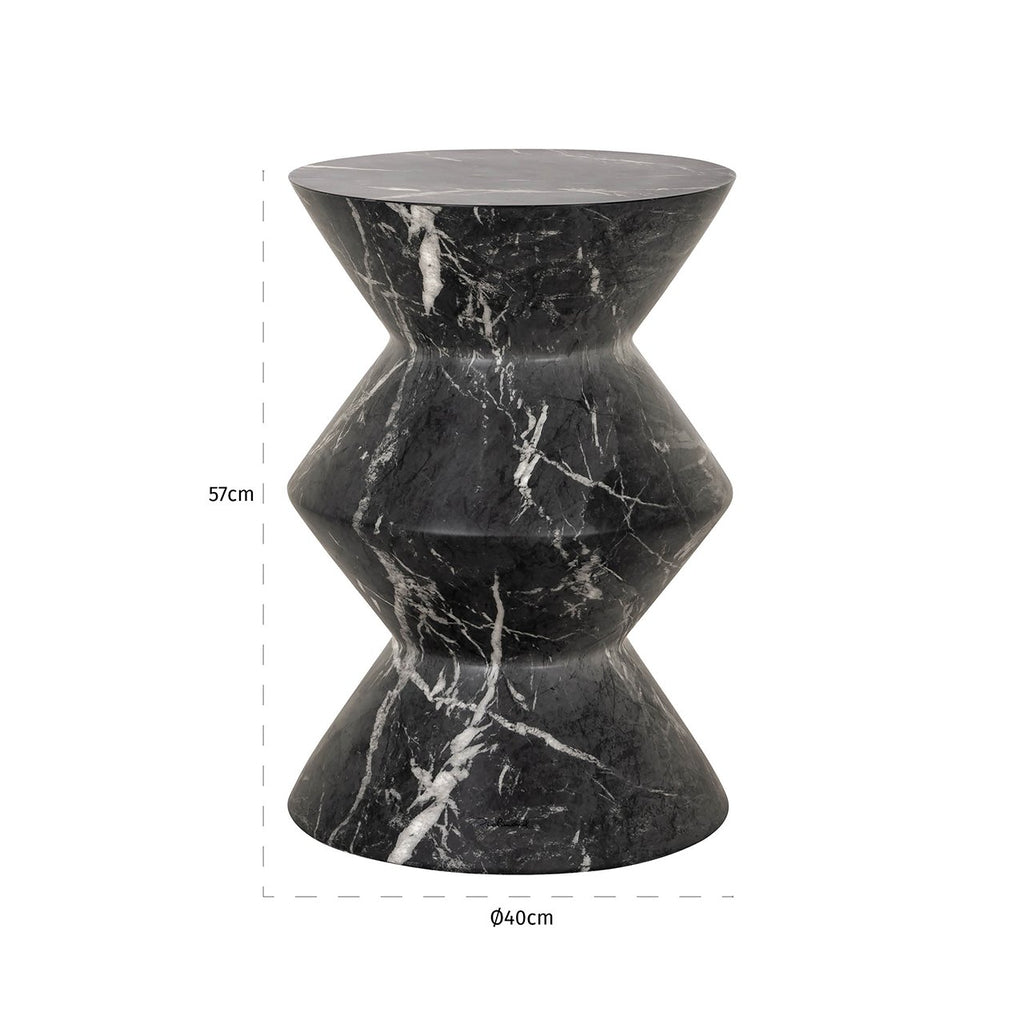 Table d'appoint Bosco imitation marbre noir (Noir)
