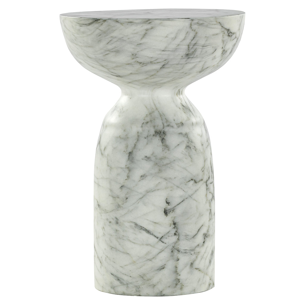Side table Kita faux white marble (White)