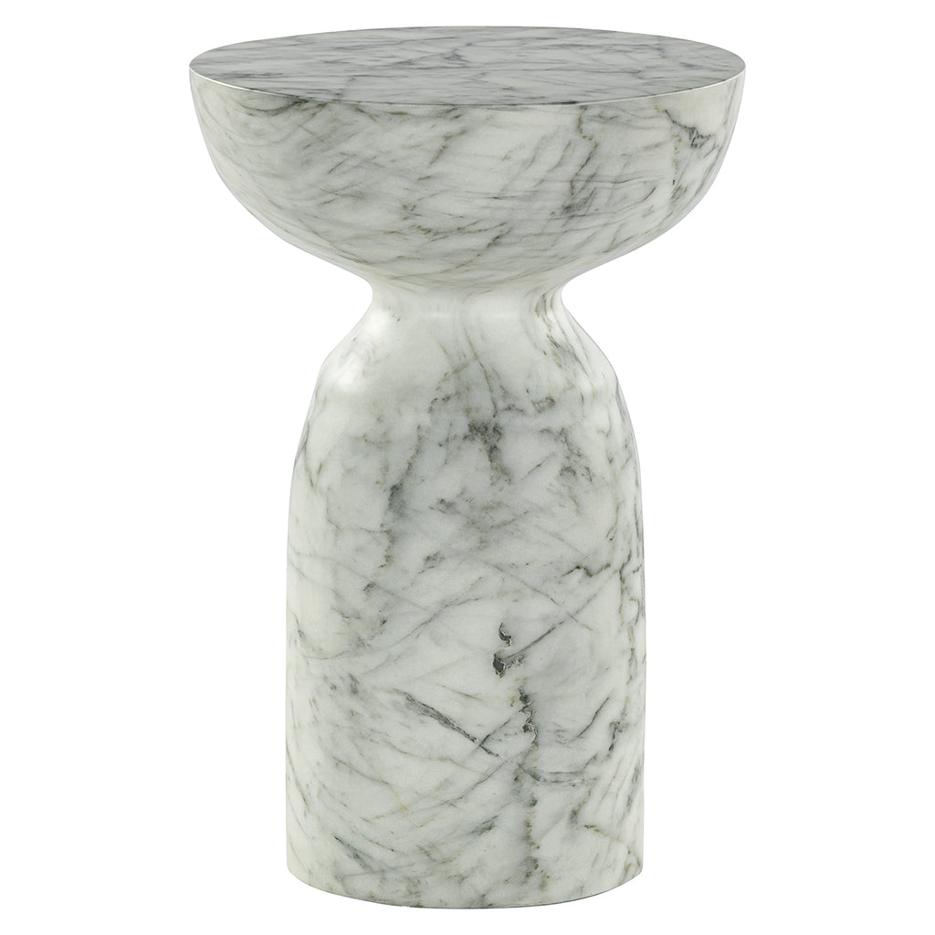Side table Kita faux white marble (White)