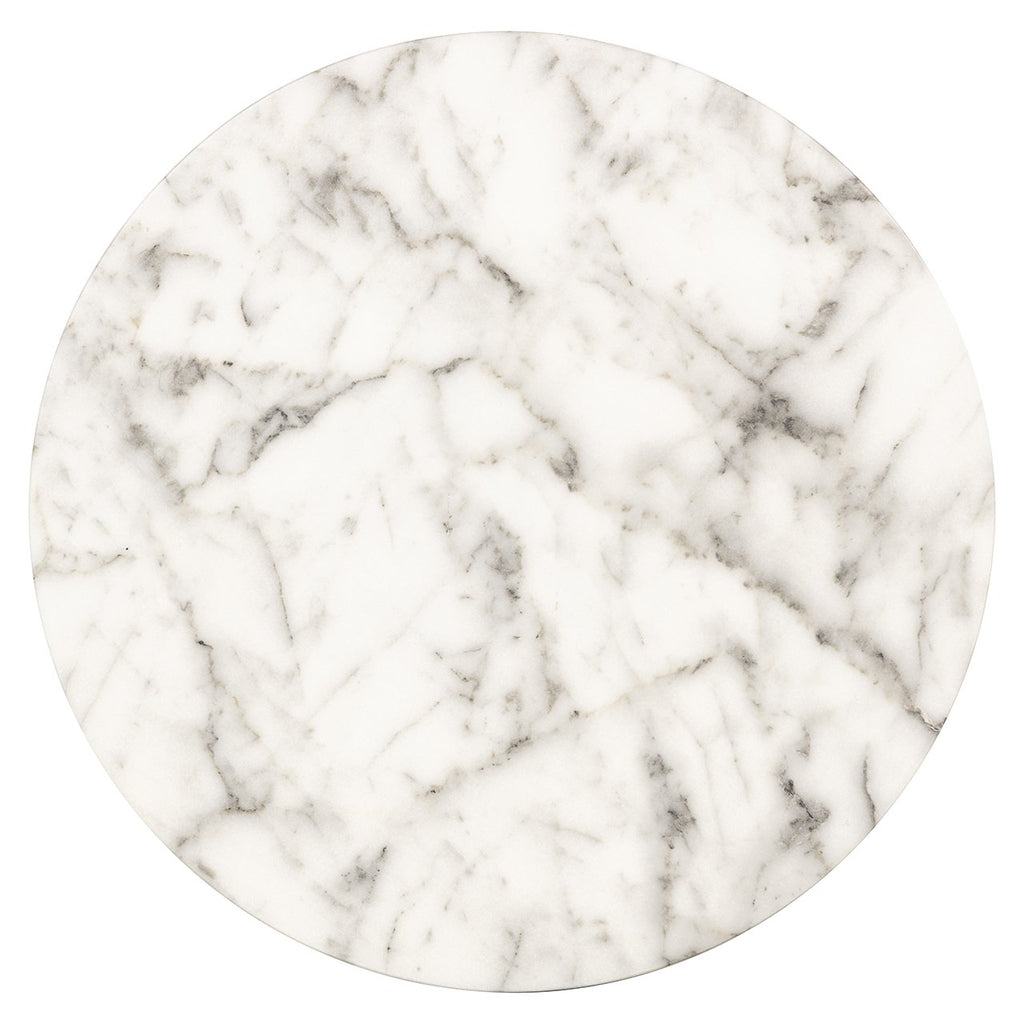 Table d'appoint Kita imitation marbre blanc (Blanc)