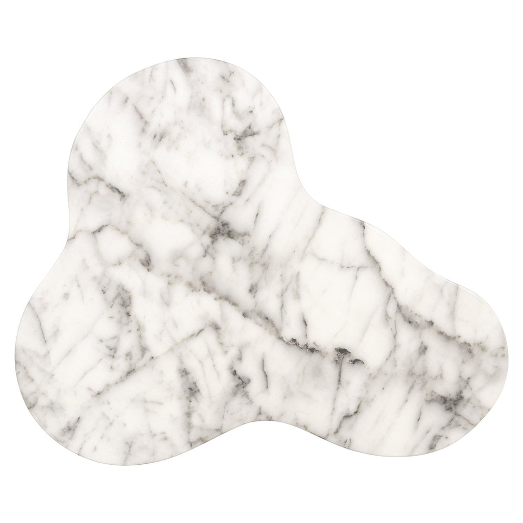 Side table Rockyard faux white marble (White)