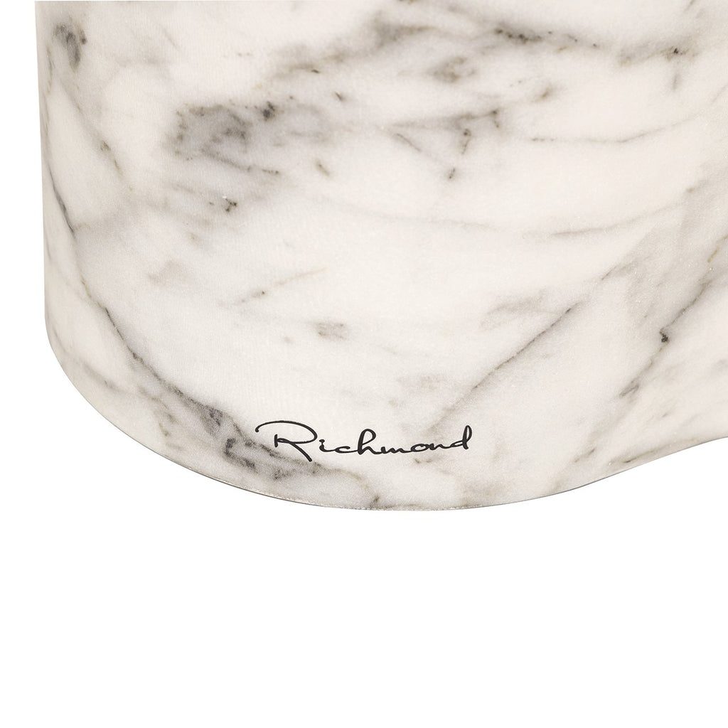 Side table Rockyard faux white marble (White)