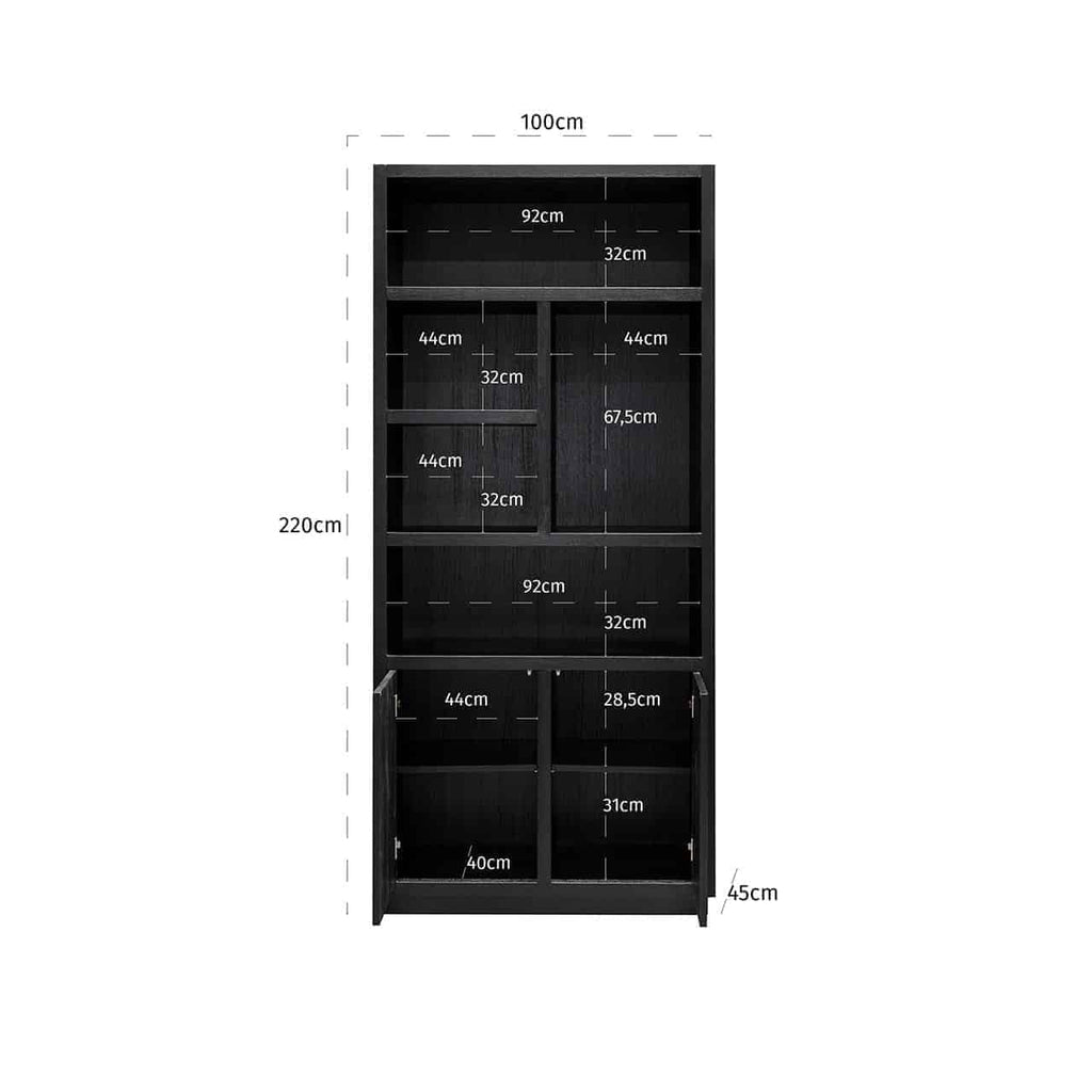 Oakura Bookcase 2-doors