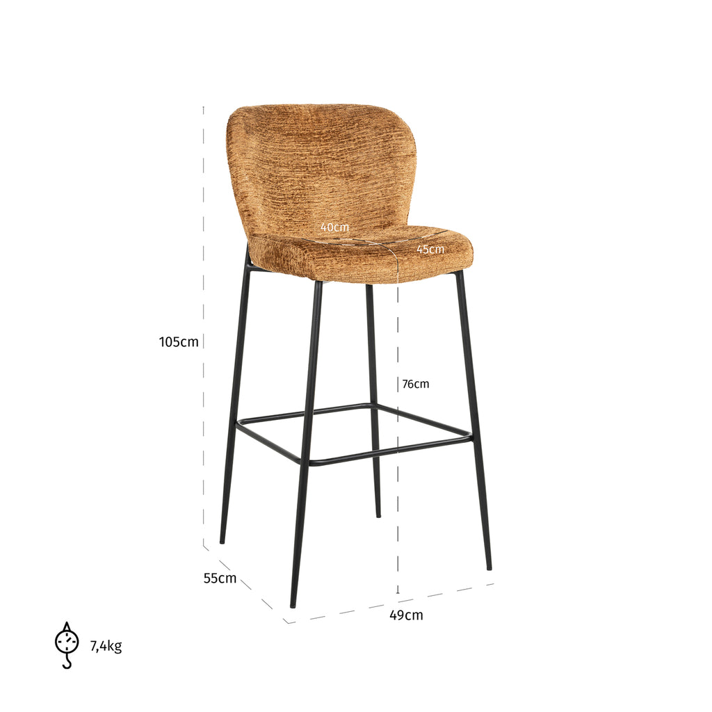 Barstuhl Darby Cognac Fusion