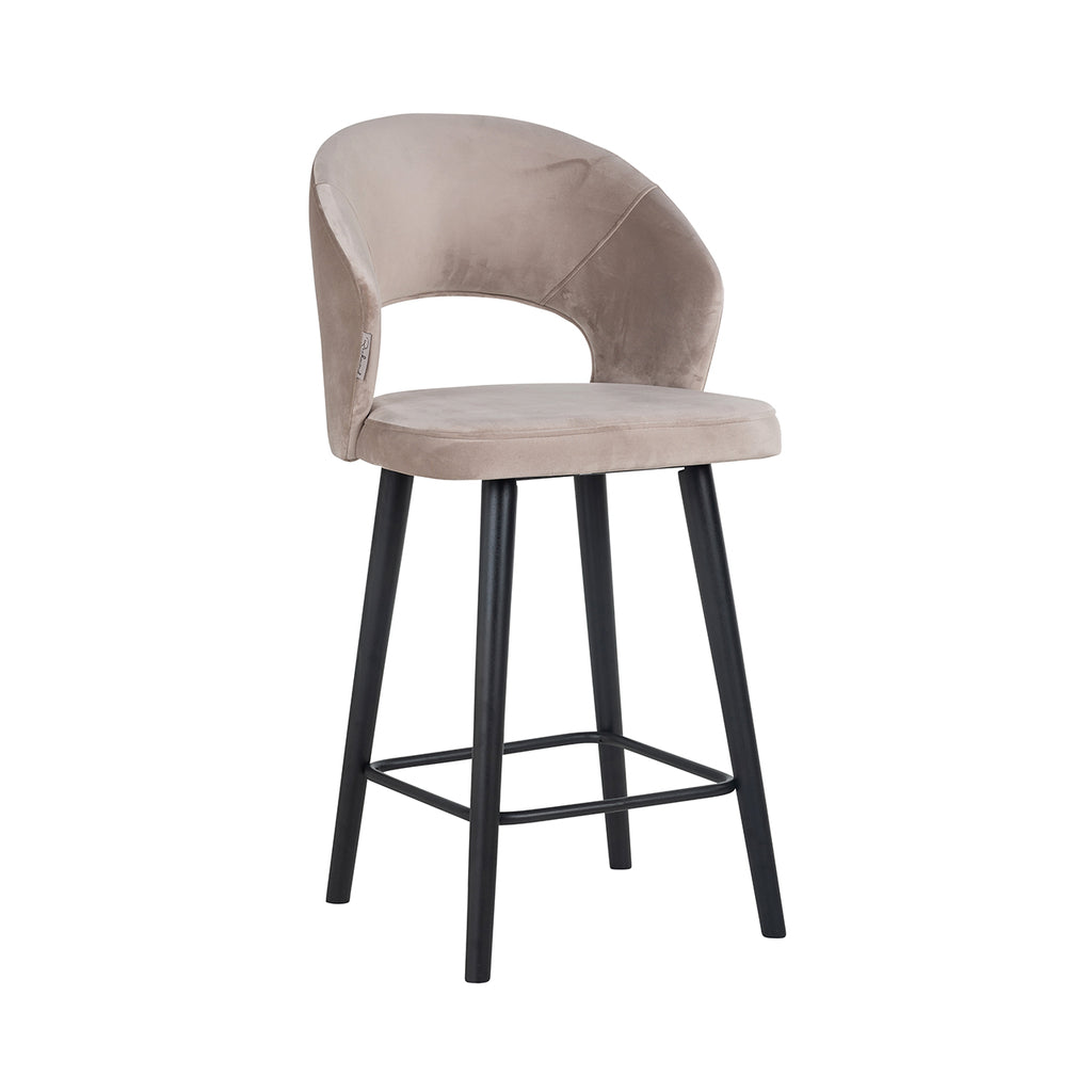 Tabouret Savoy en velours kaki