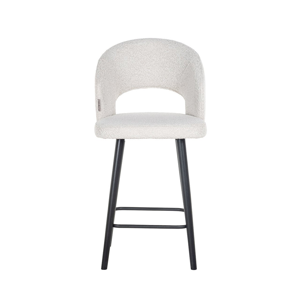 Tabouret Savoy blanc bouclé