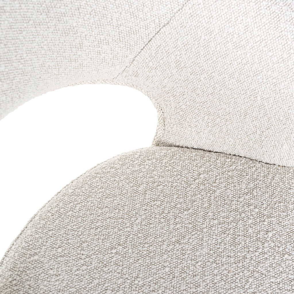 Tabouret Savoy blanc bouclé