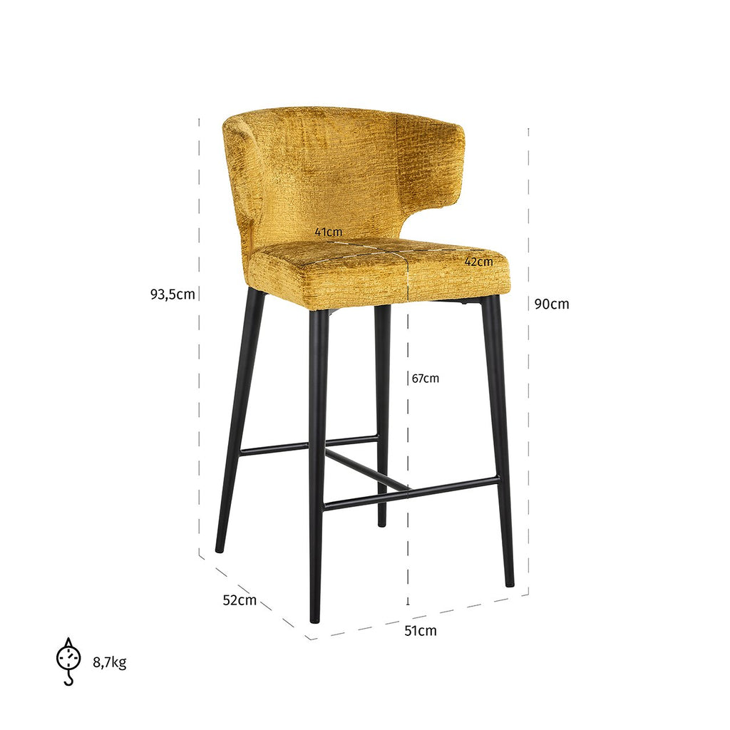 Tabouret de comptoir Taylor fusion moutarde