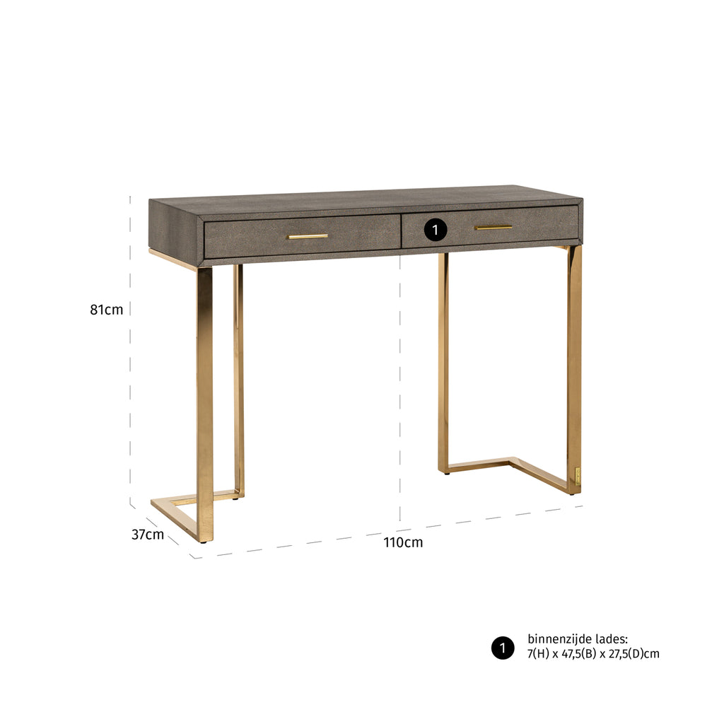 Table murale Marie-Lou 2 tiroirs