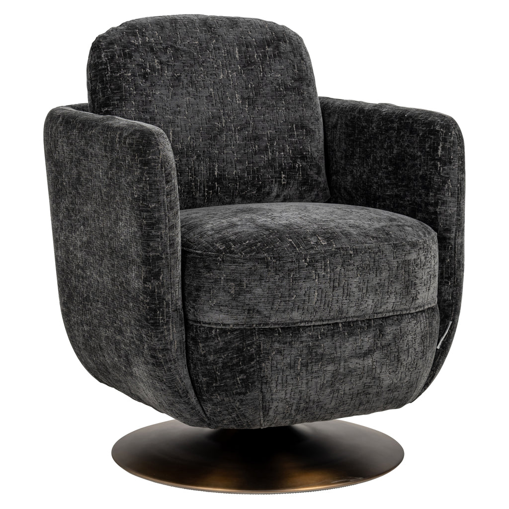 Turner graphite island swivel armchair