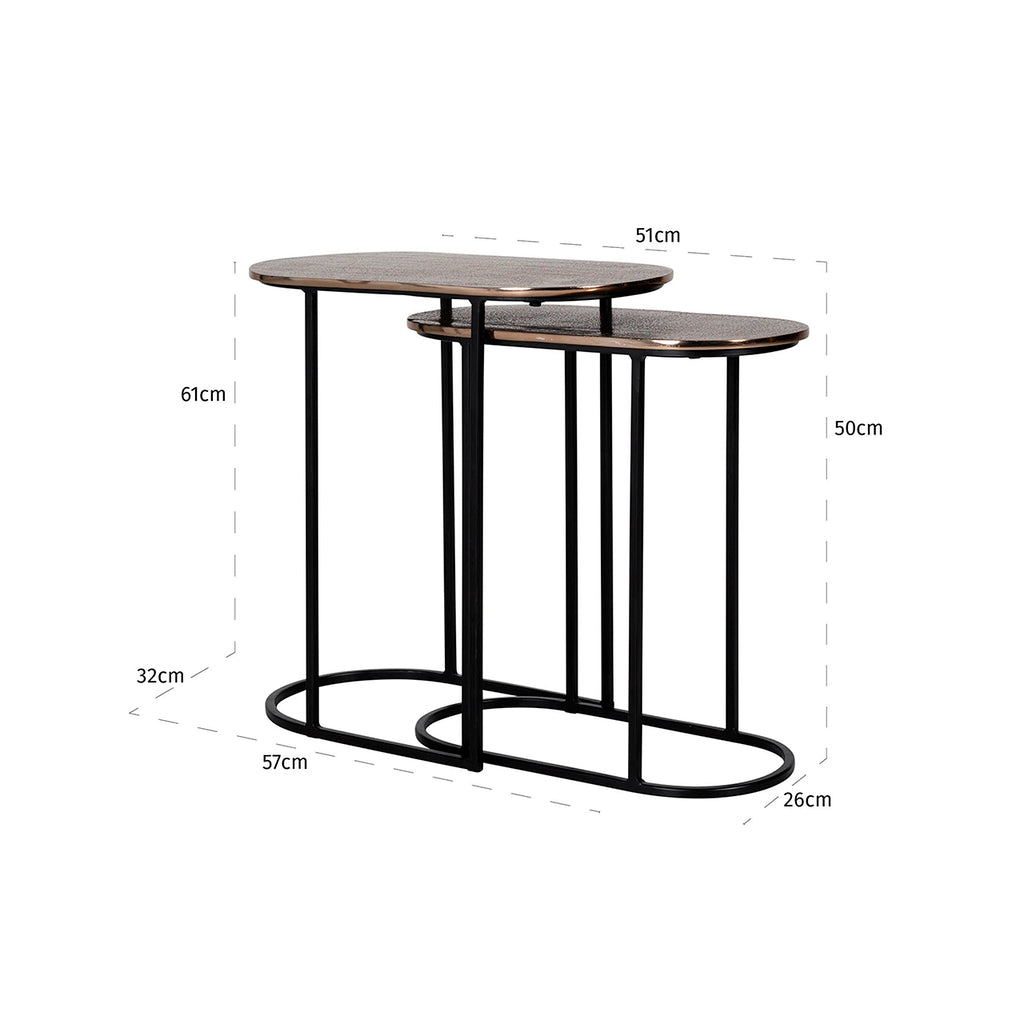 Bijzettafel Chandon set van 2